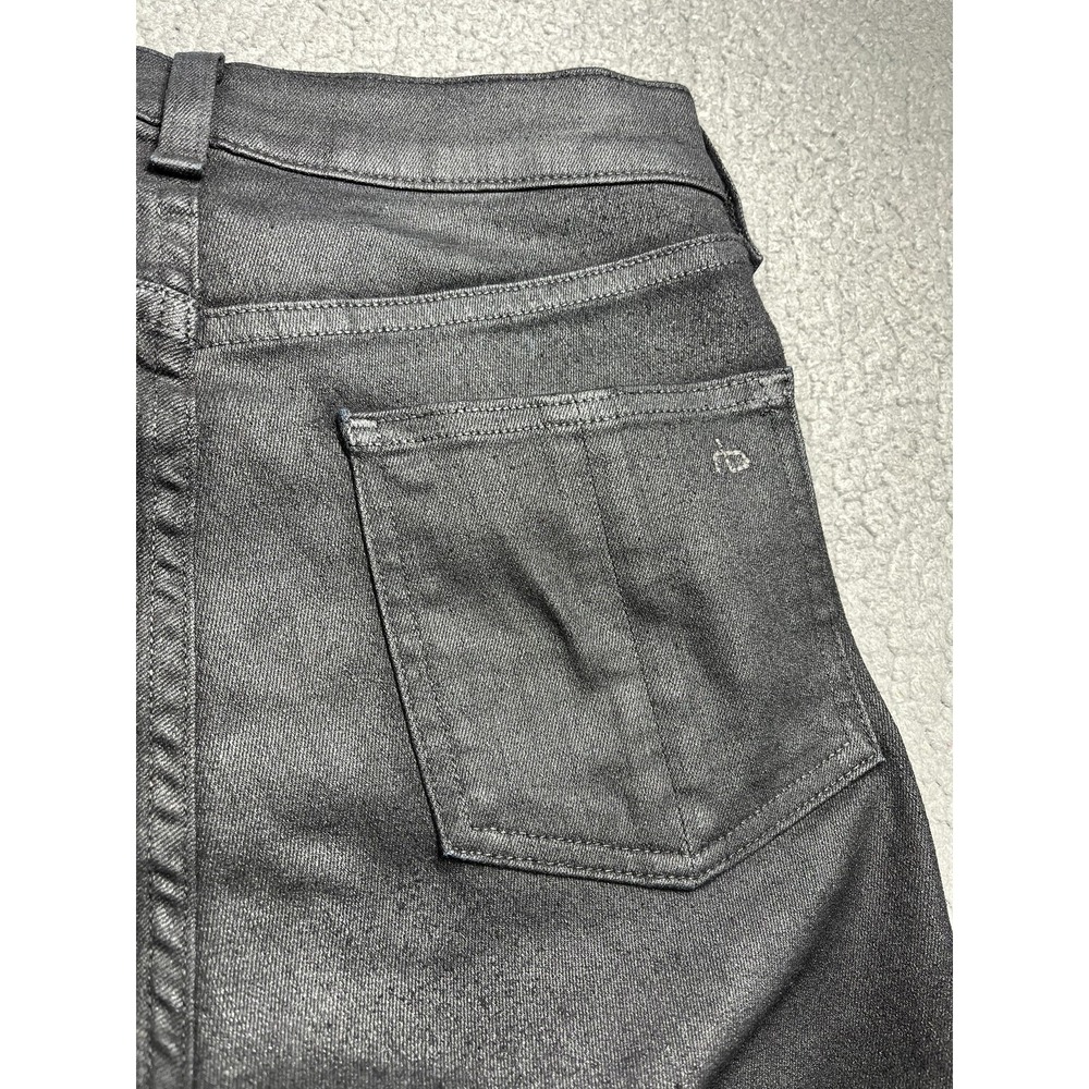 Rag & Bone Jeans Womens 27 Shiny Black High Rise Skinny Denim Stretch Coated - Picture 5 of 16